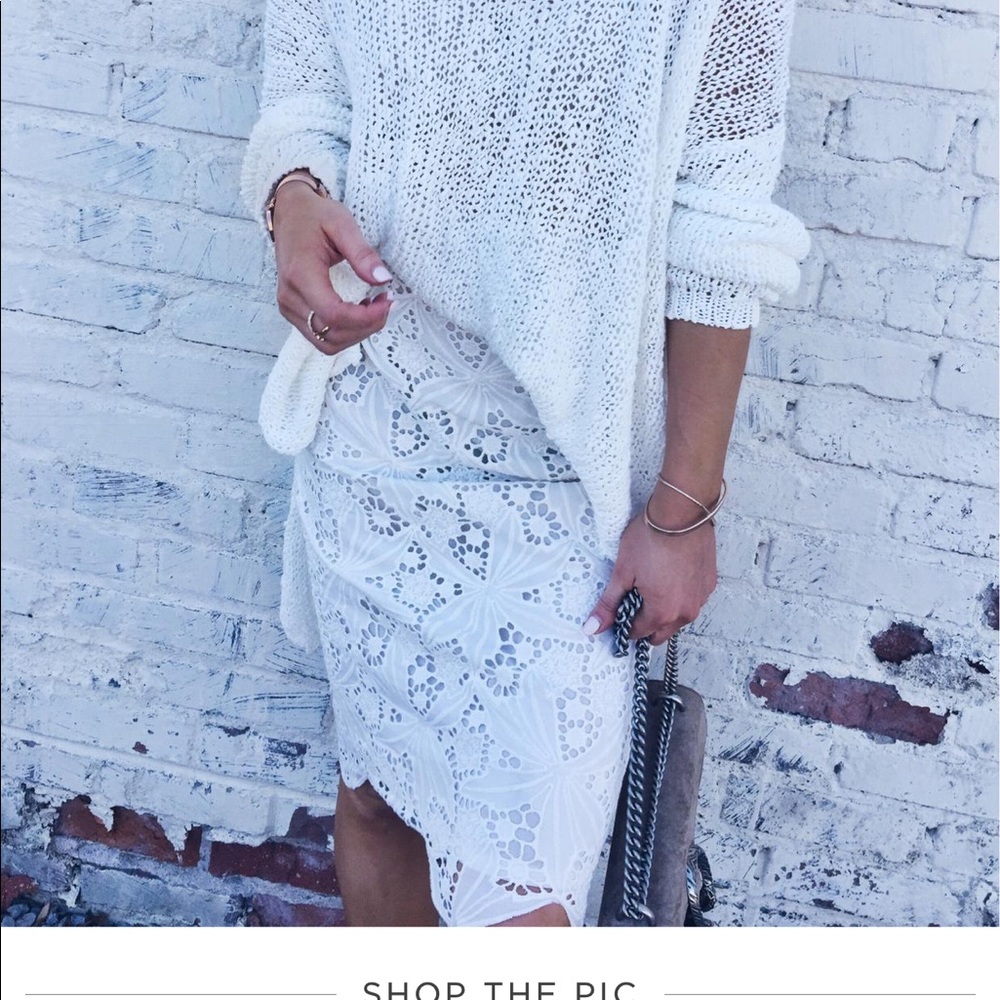 Halogen White Lace Skirt - image 1